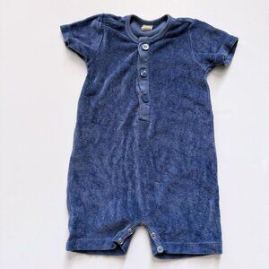 Kate Quinn Organics baby velour shortie romper 6-12 months
